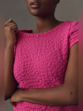 Anthropologie Maeve Socialite Popcorn Tee in Pink size XXS